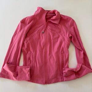 Pink lululemon cropped zip up jacket size 4
